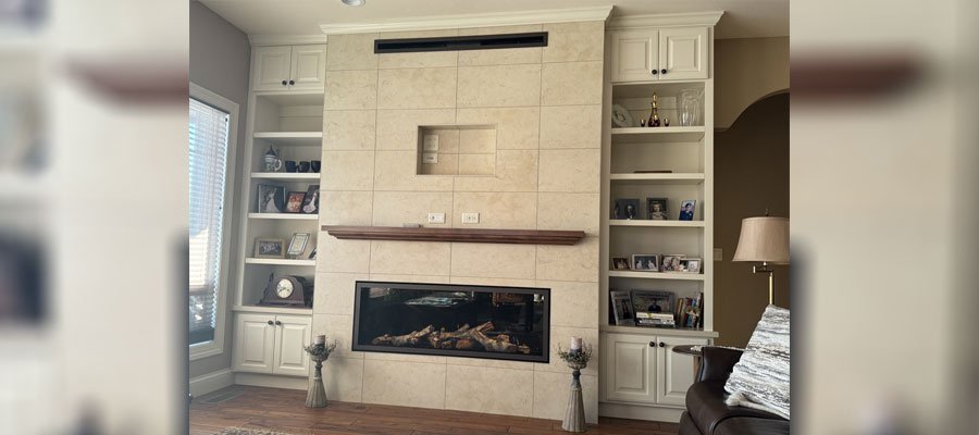 Custom Mantle and Bookshelf