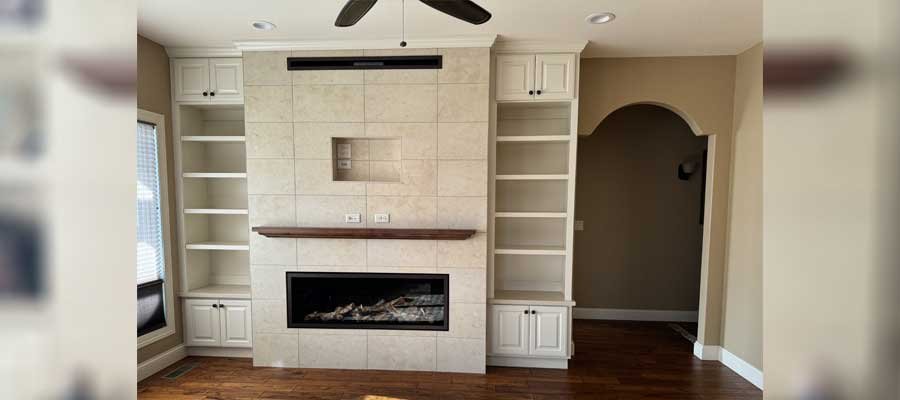 Custom Mantle and Bookshelf